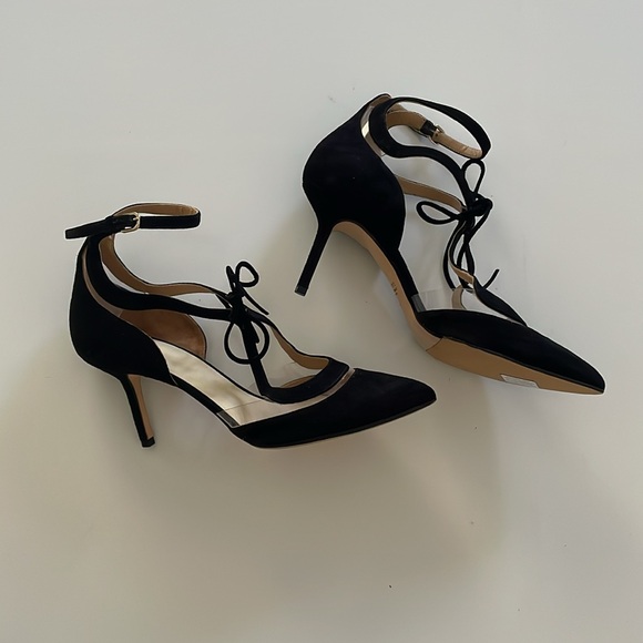 FRANCESCO RUSSO Black Suede Plexi Pumps. IT 39. - Picture 10 of 10